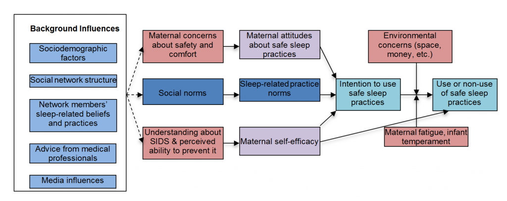 Figure displaying potential influences on parental decision-making with regards to infant sleep practices