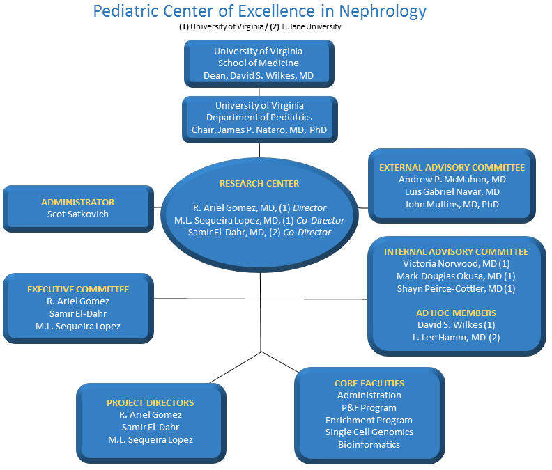 Diagram of the UVA Pediatric Center of Excellence in Nephrology